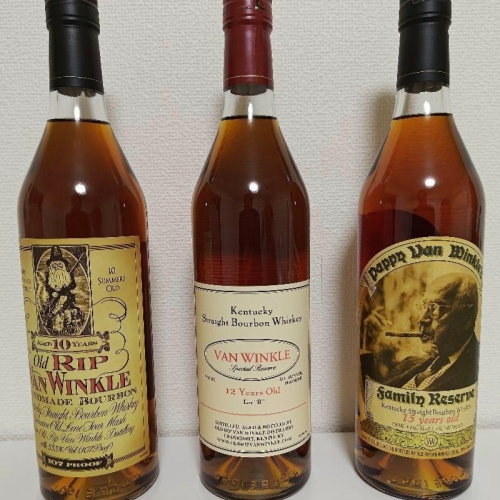 Old Rip Van Winkle 10, Van Winkle 12 yr LOT B, Happy Van Winkle 15 year
