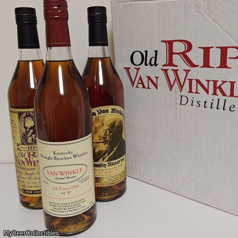Old Rip Van Winkle 10, Van Winkle 12 yr LOT B, Happy Van Winkle 15 year