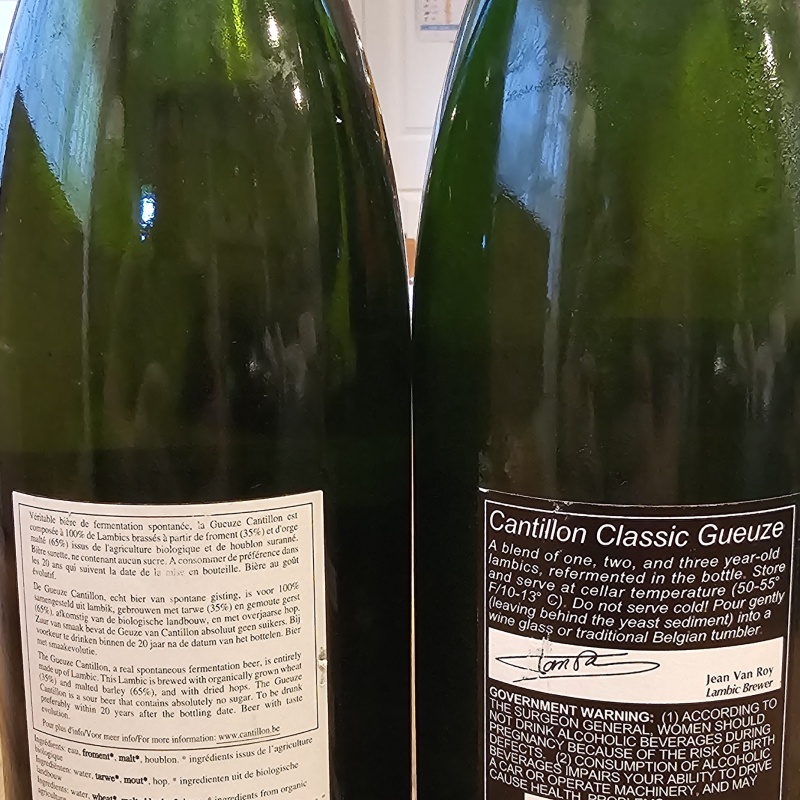 Cantillon Gueuze 100% Lambic Bio and Classuc Gueuze