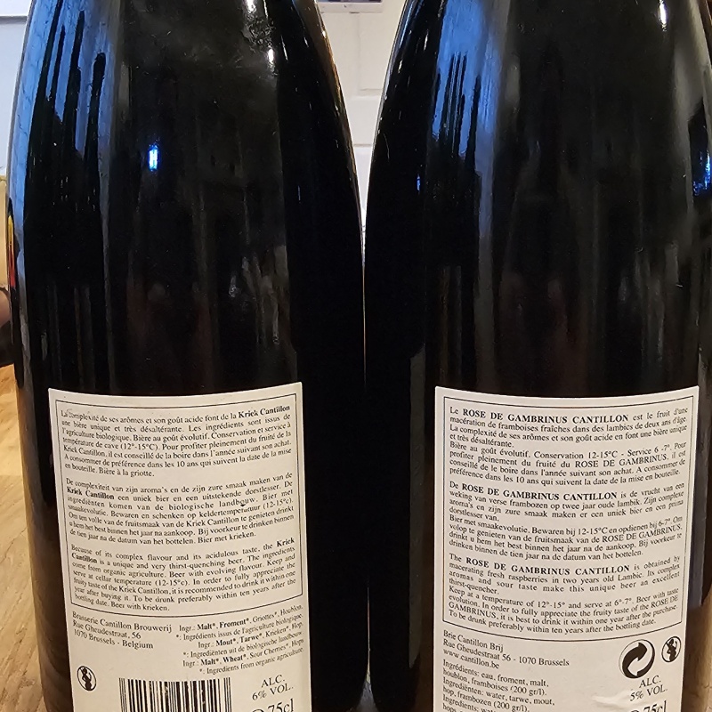 Cantillon Kriek 100% Lambic Bio and Rose de Gambrinus