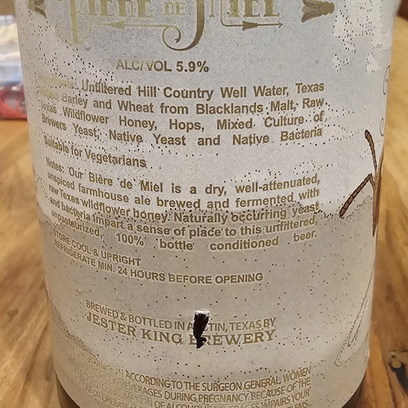 2016 Jester King Biere de Miel Batch 4