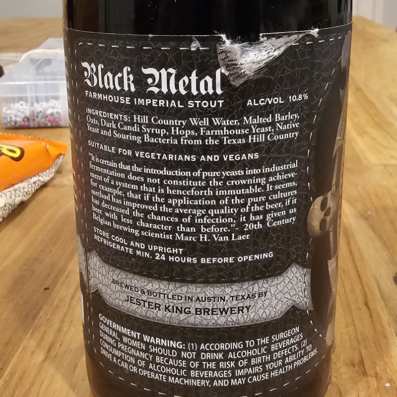 2016 Jester King Heavy Metal Batch 18