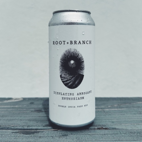 ROOT + BRANCH DISPLAYING ARROGANT ENTHUSIASM IMPERIAL IPA 8%