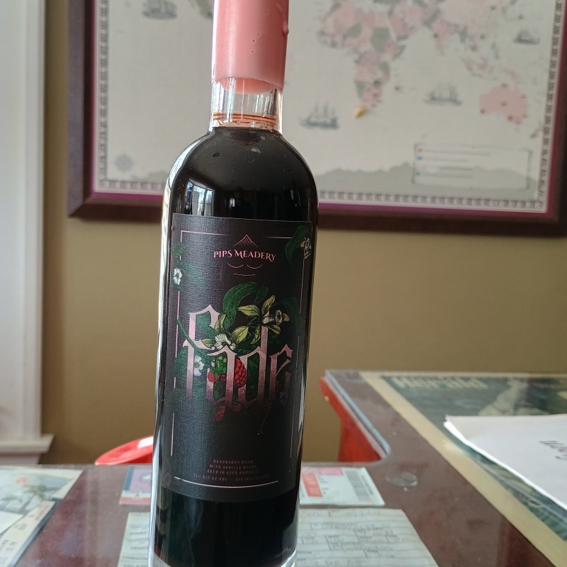 Pips Meadery - Fade Raspberry mead with Vanilla beans aged in Toppling Goliath stout barrels