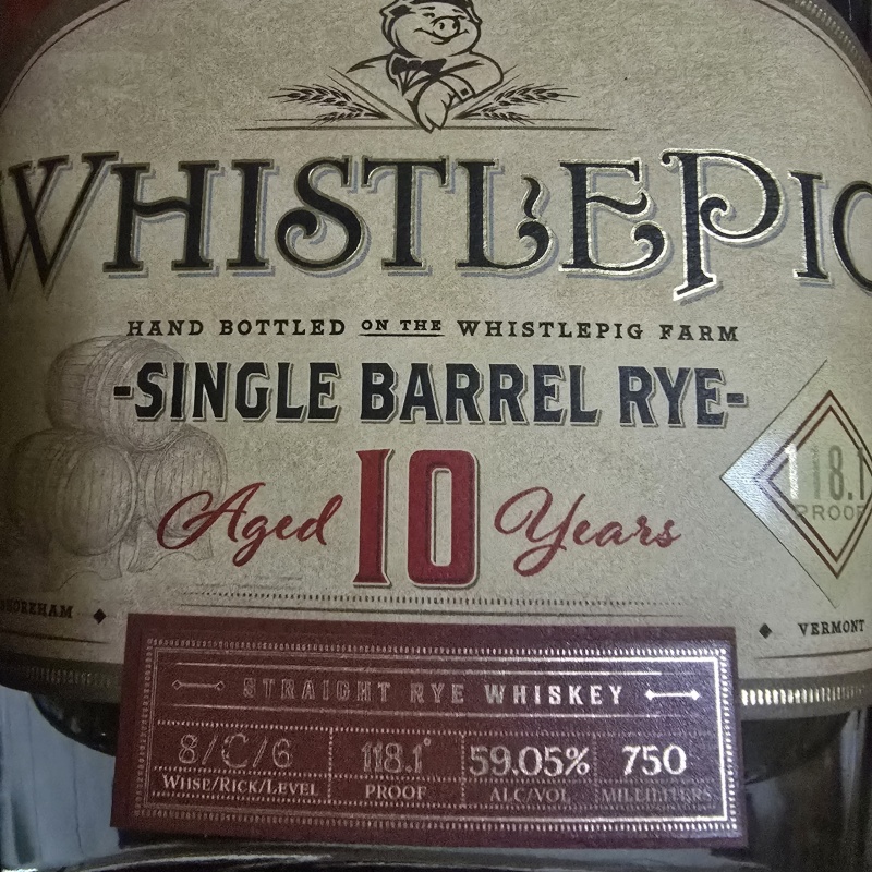 Whistle Pig/Hill Farmstead 10 Year Rye finished in Aaron barrels