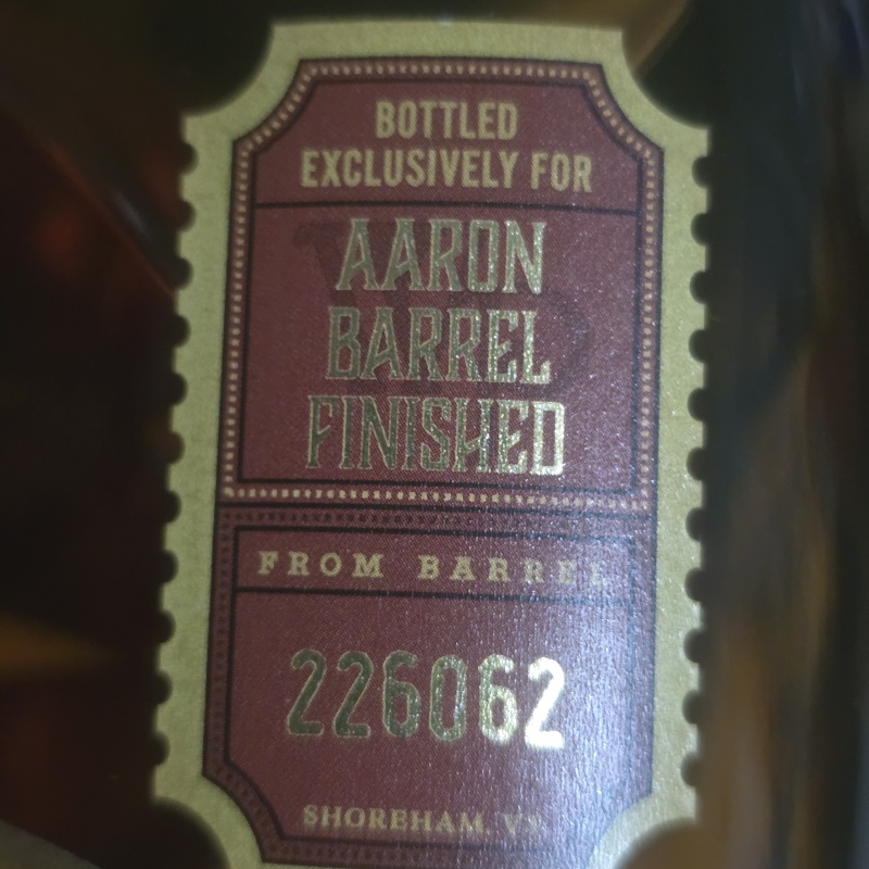 Hill Farmstead/WhistlePig 10 Year Rye finished in an Aaron Barrel