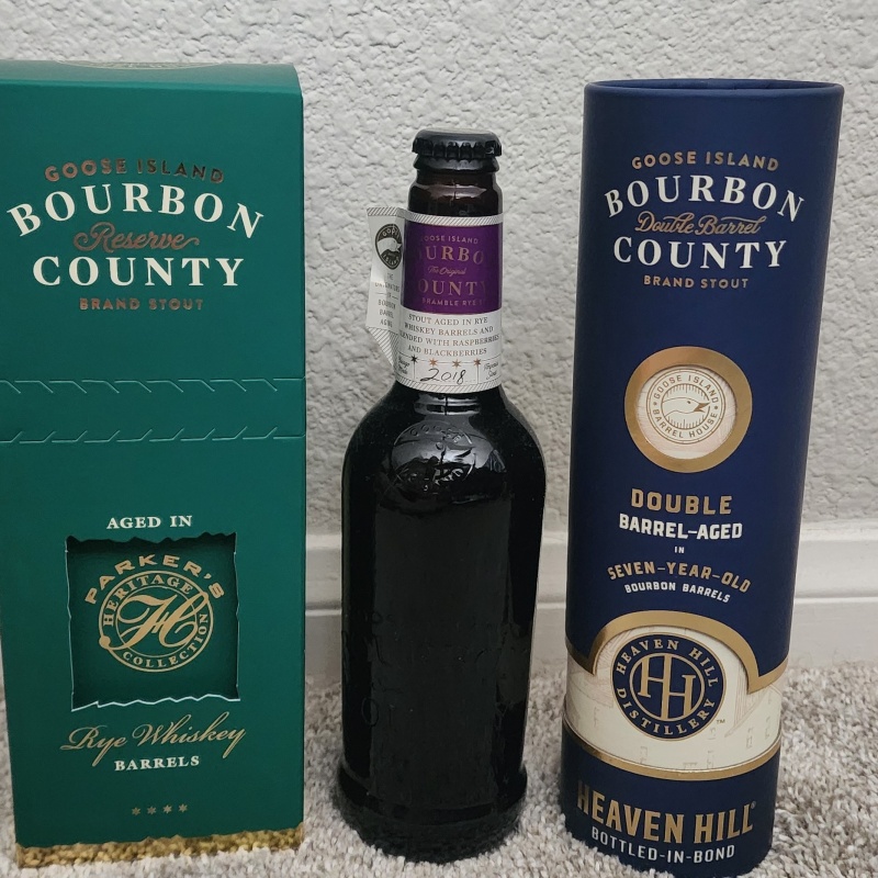 2025 Bourbon County Reserve Parker's Heritage + 2025 Bourbon County Double Barrel Heaven Hill + 2018 Bourbon County Bramble Rye