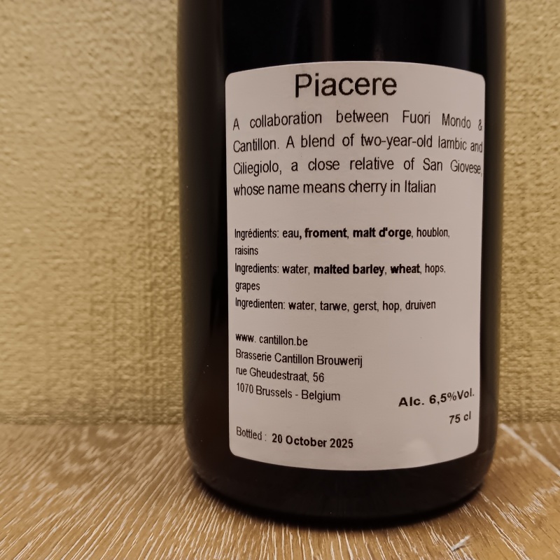 1x Piacere Cantillon 2025
