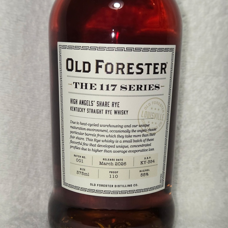 Old Forrester 117 series High Angel Share Rye