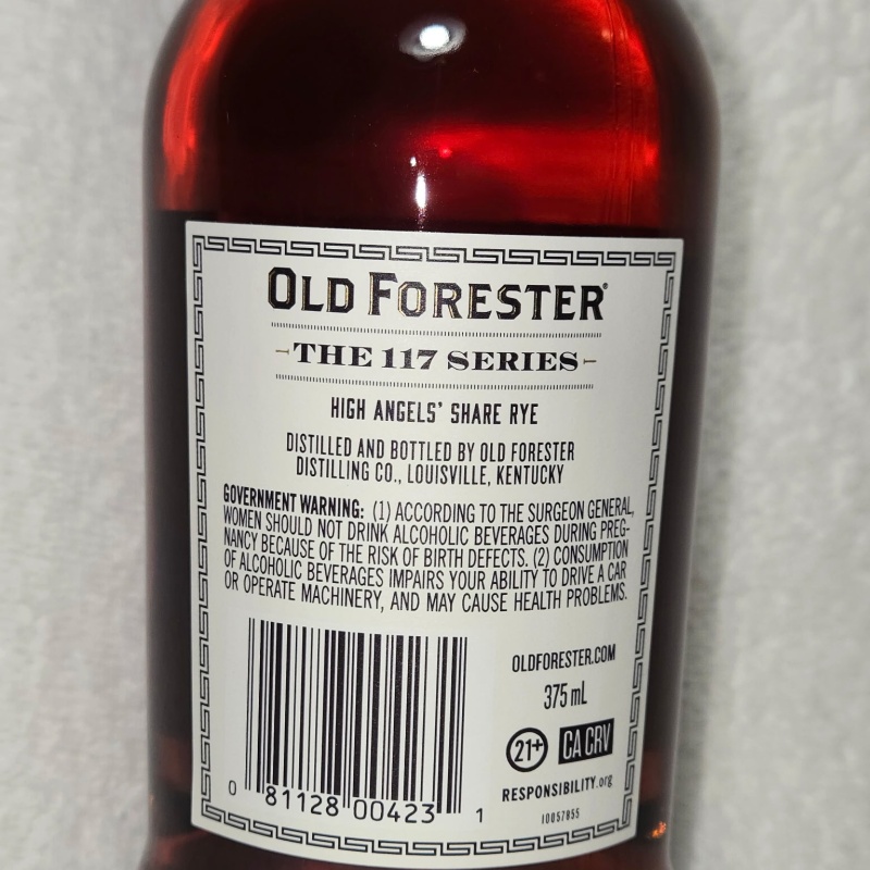 Old Forrester 117 series High Angel Share Rye