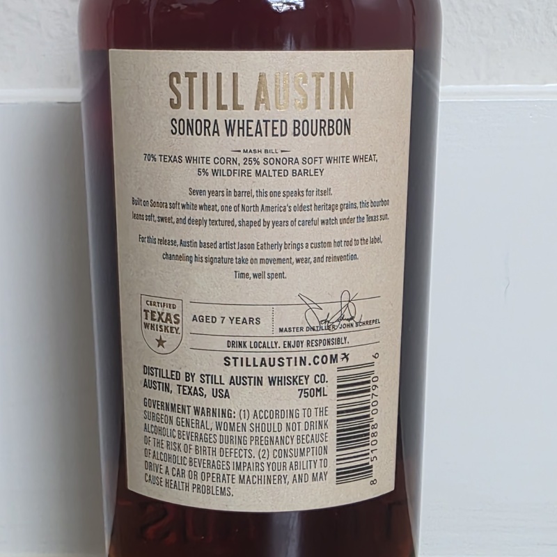 Still Austin Distillery Reserve Series Sonora Wheated Straight Bourbon Whiskey