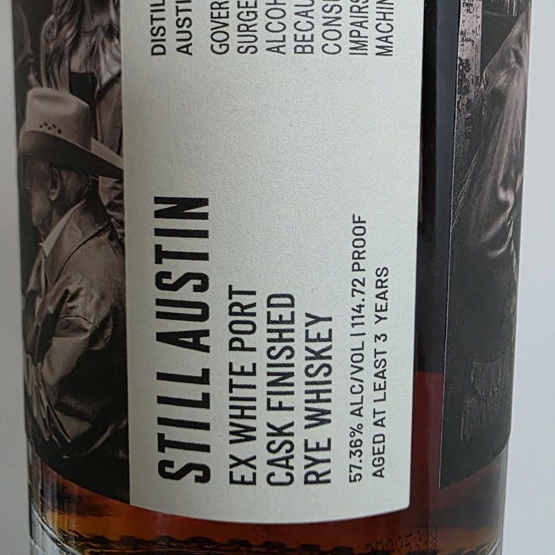 Still Austin Distillery Reserve Series Ex White Port Cask Finished Straight Rye