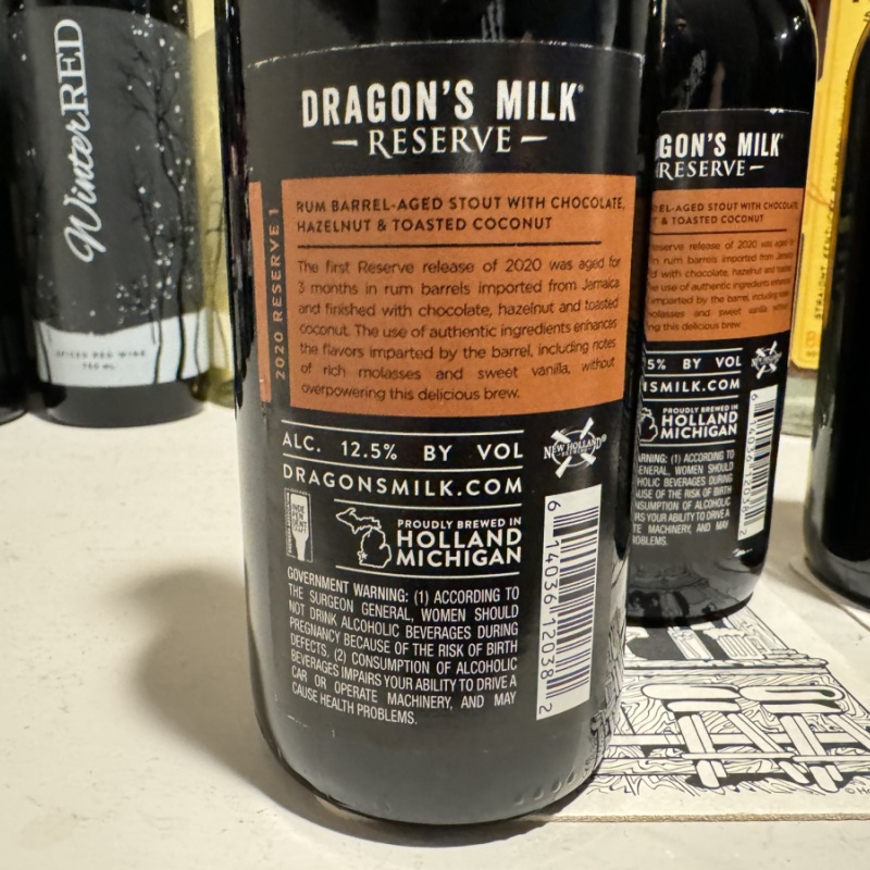 2020 NEW HOLLAND DRAGON'S MILK RESERVE 1 - LOT OF 4