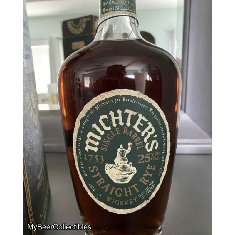 Michter’s 25 Year Old Single Barrel Straight Rye Whiskey (750mL) – Original Owner, Mint Condition