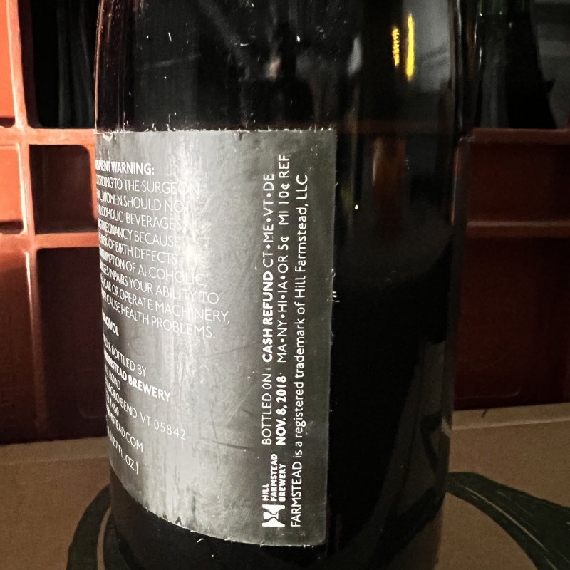 Hill Farmstead BA Table Dorothy 2018