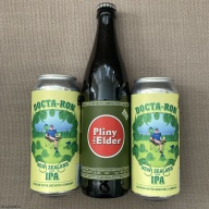 3 BEERS : 1 BOTTLE OF PLINY THE ELDER & 2 CANS OF RUSSIAN RIVER DOCTA-RON NEW ZEALAND HOPS IPA