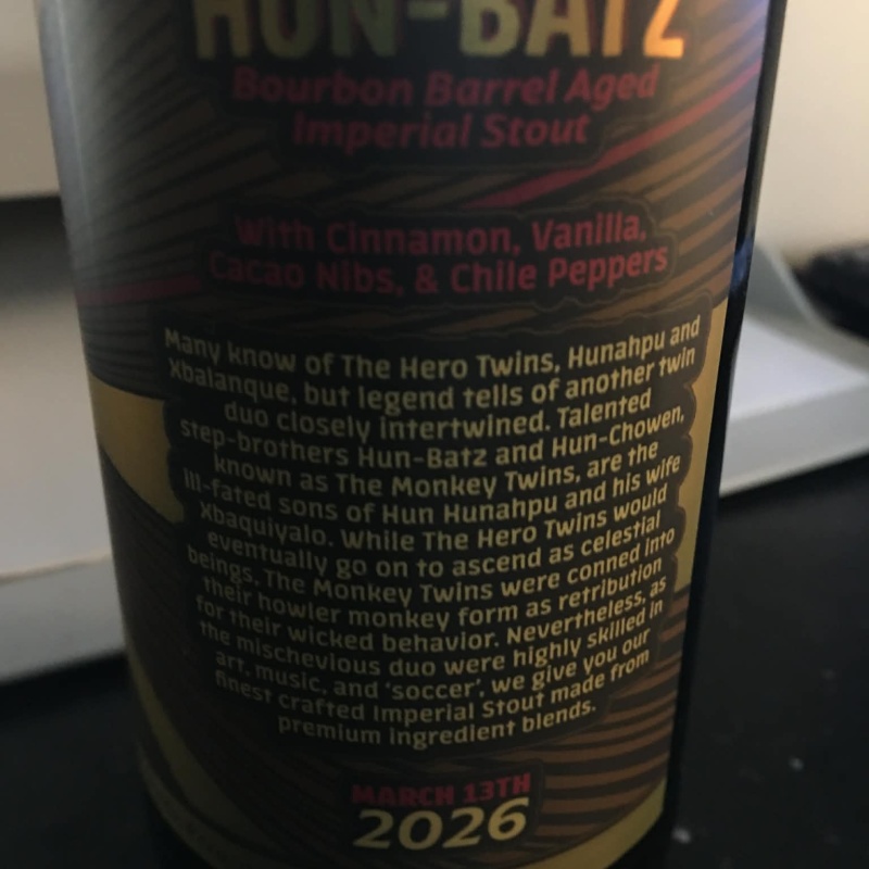 CIGAR CITY Hunahpu’s HUN-BATZ Bourbon Barrel  Aged 2026….SOLD OUT