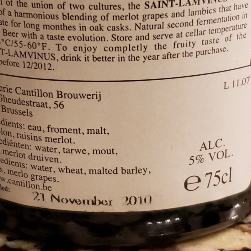 Cantillon Saint Lamvinus (2010) - 750ml