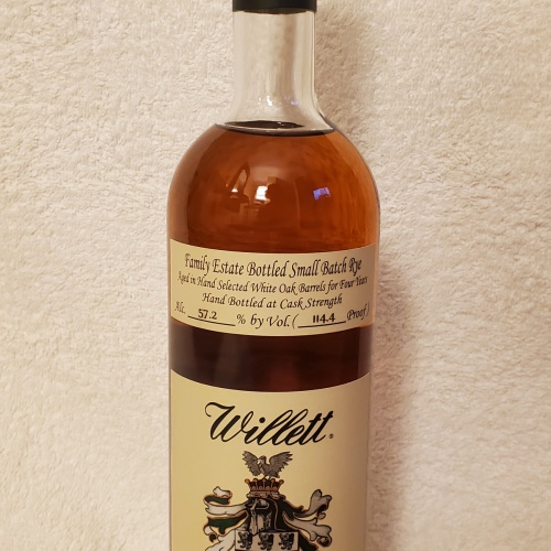 Willett straight rye whiskey small batch 114.4