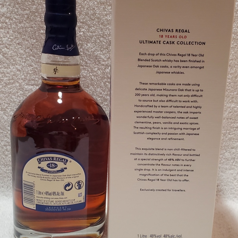 Chivas regal 18 japanese oak finish blended scotch whisky