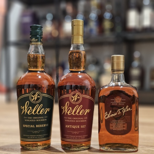 WELLER SPECIAL RESERVE + WELLER ANTIQUE 107 OWA + ELMER T LEE
