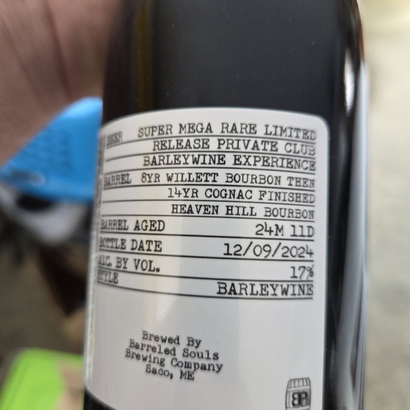 Barreled Souls Super Mega Rare Limited Release Club Barleywine Experience