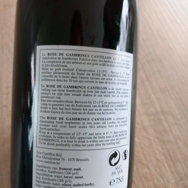 3x CANTILLON Rosé De Gambrinus 2019