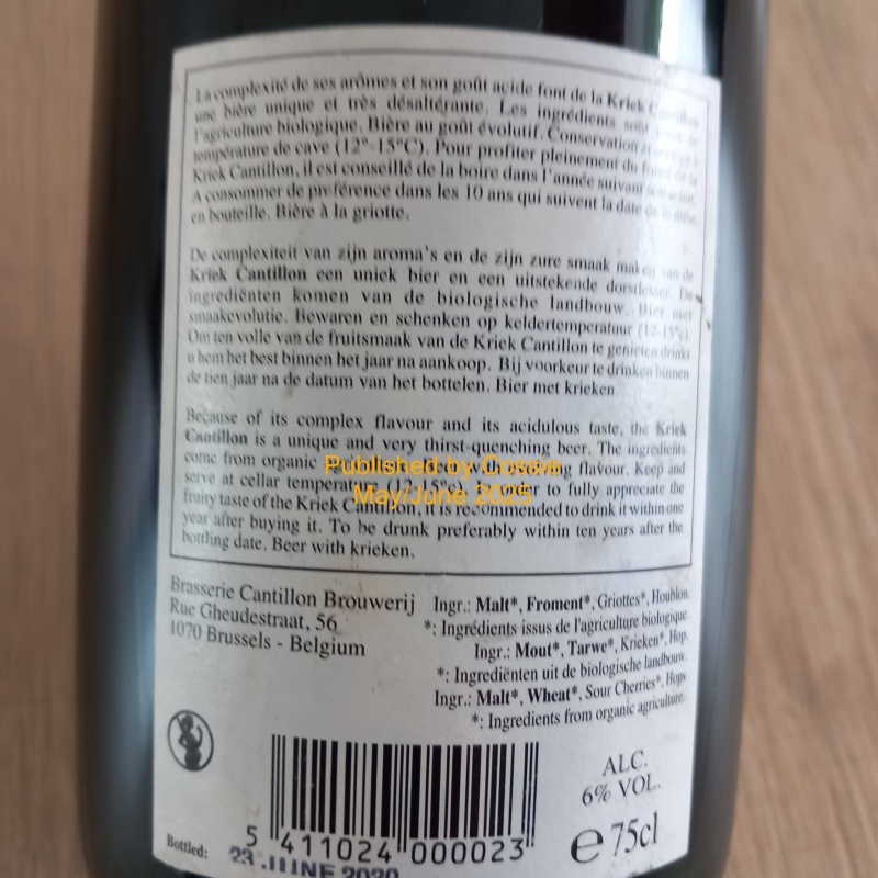 3x CANTILLON Kriek 2020