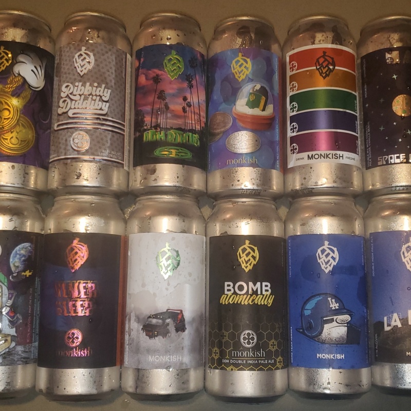 Monkish 12 cans - Kid Casino, Space Cookie, LA Love, Chest Full, Moonk, Pride.Hope.Love