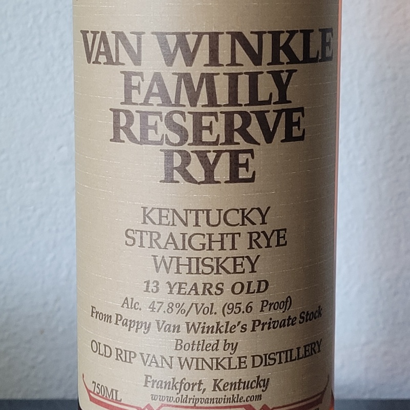 Pappy Van Winkle Family Reserve Rye 13 Years Old Kentucky Straight Rye Whiskey