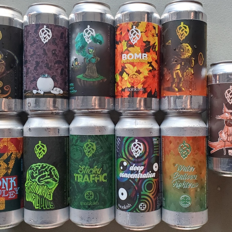 Monkish 11 cans - New School players, Bomb Autumnically, Metal Bones, Faces of Phases