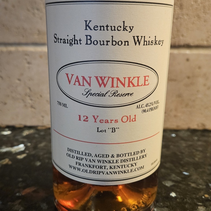 Van Winkle Special Reserve Lot B 12 Years Old 750 ML