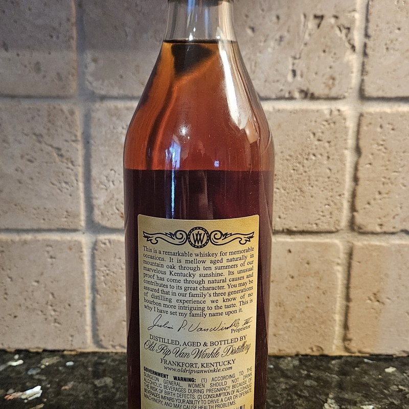 Old Rip Van Winkle 10 Years Old Kentucky Straight Bourbon Whiskey 107 Proof