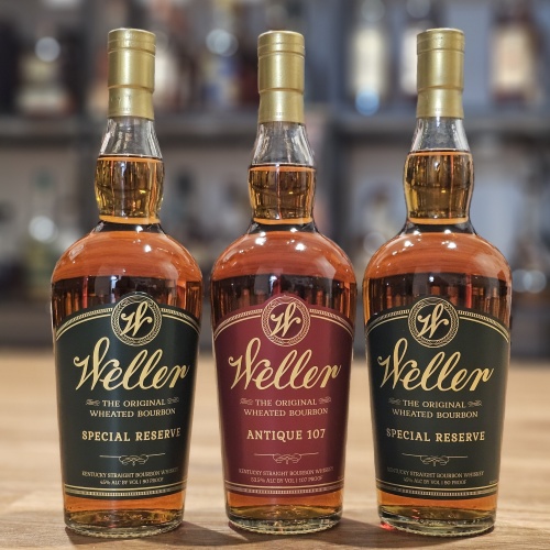 2x WELLER SPECIAL RESERVE (NEW GOLD TOP!!!) + 1x WELLER ANTIQUE 107