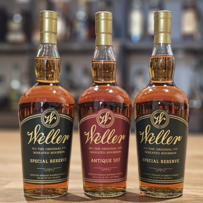 2x WELLER SPECIAL RESERVE (NEW GOLD TOP!!!) + 1x WELLER ANTIQUE 107