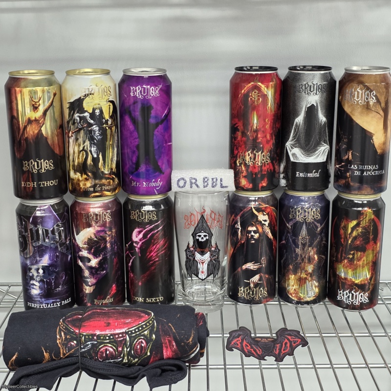 Brujos Aniversario II Bundle: 12 IPAs from late Feb - March including Aniversario Collabs, Glass, M/L Tee Shirt, Sticker