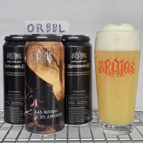 Brujos Las Ruinas de Apocrifa Quad Hazy IPA 4 pack - 4.64 Untappd rated from Aniversario II