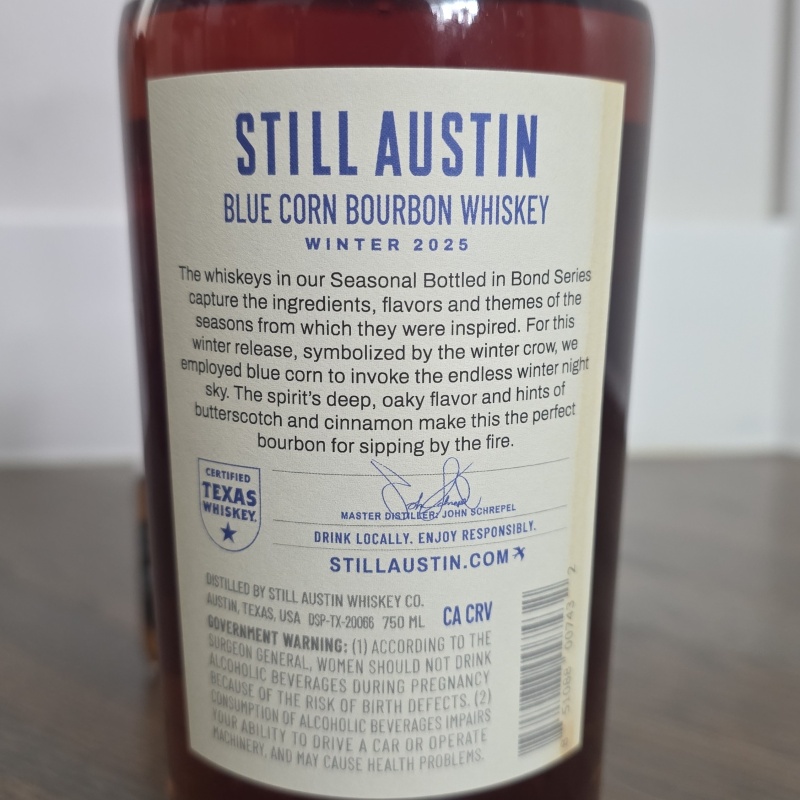 2oz Sample - Still Austin Distillery Bottled In Bond Blue Corn