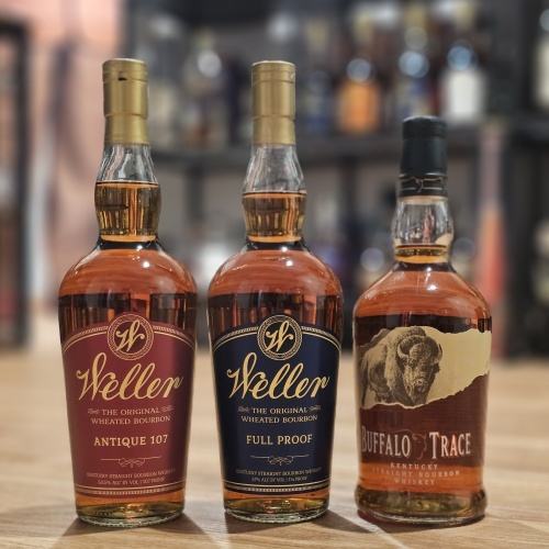 1x WELLER ANTIQUE 107 OWA + 1x WELLER FULL PROOF + 1x BUFFALO TRACE