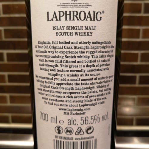 Laphroaig 10 Year Old Cask Strength Batch 015 Whisky
