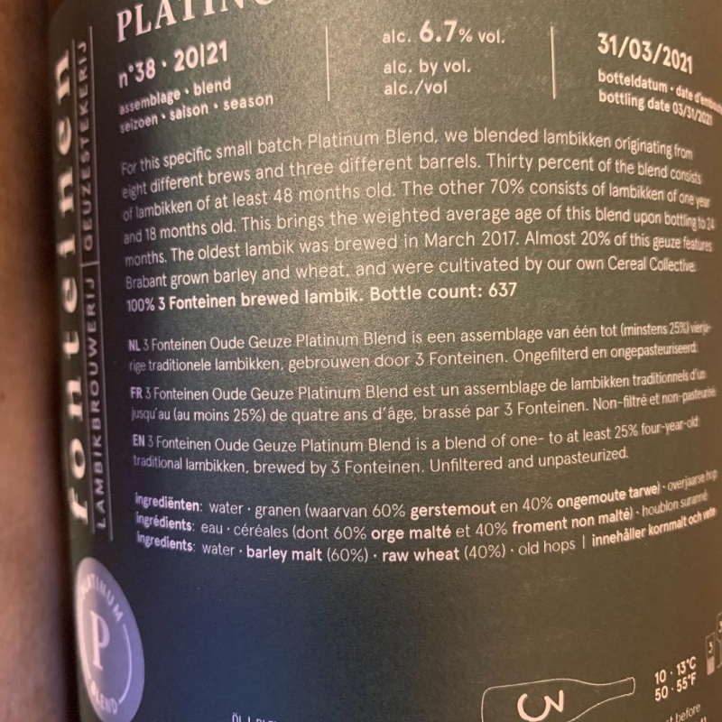 1 MAGNUM (150cl) bottle of 3 FONTEINEN PLATINUM BLEND with Box