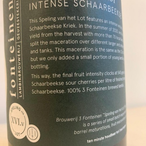 1 bottle (75cl) of 3 Fonteinen - v16.5 / Twist of Fate - Intense Schaarbeekse Kriek