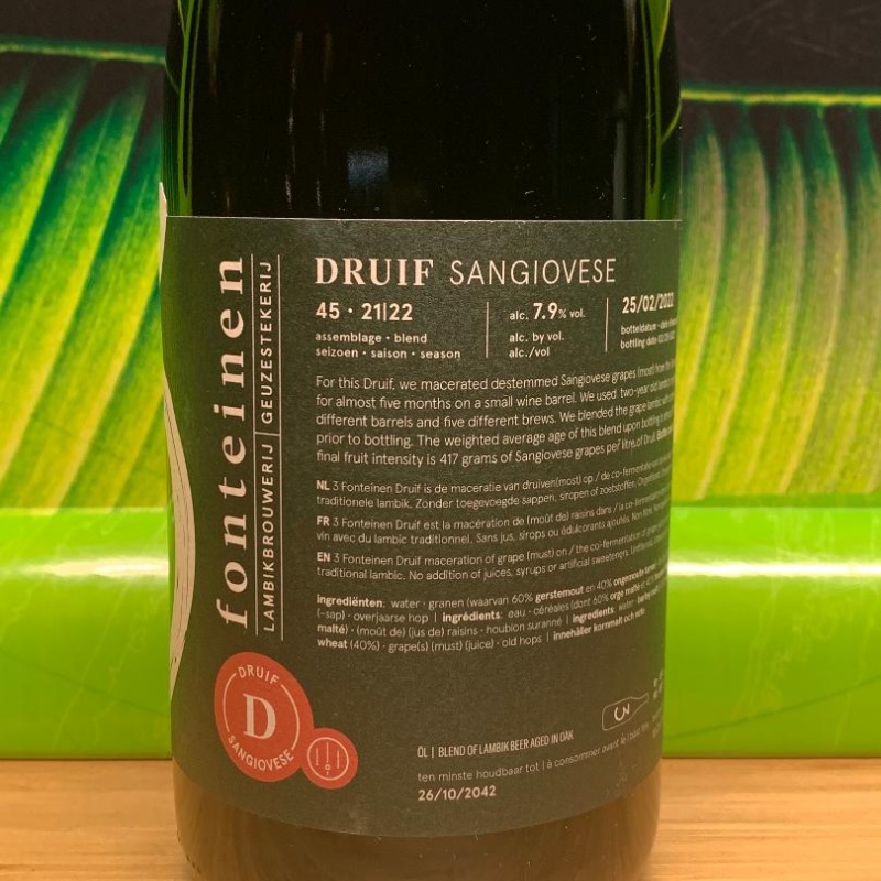 3 Fonteinen - 3F DRUIF SANGIOVESE 2022  (a bottle of 750ml)