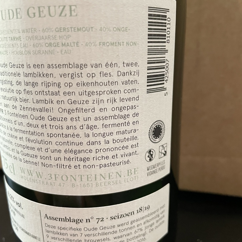 3 Fonteinen Oude Geuze (Season 18|19) Blend No. 72
