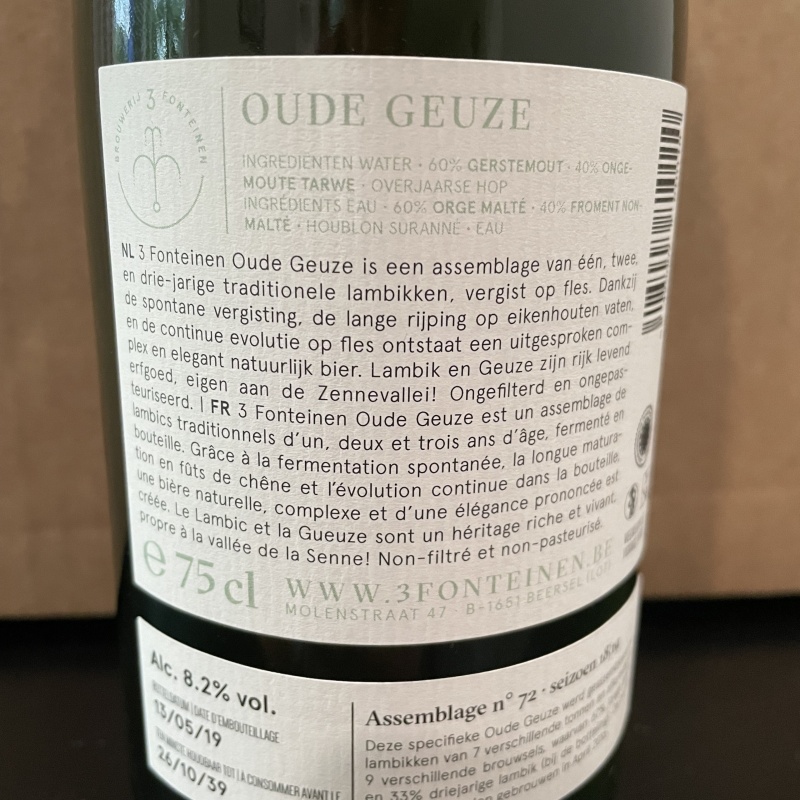 3 Fonteinen Oude Geuze (Season 18|19) Blend No. 72