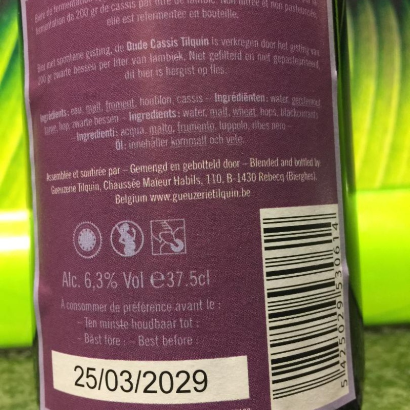 1 bottle (37,5cl) of TILQUIN  CASSIS - batch 1