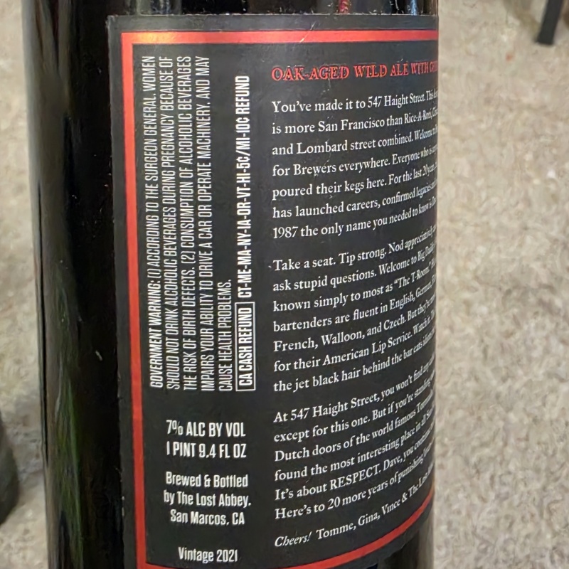 2021 Lost Abbey Cable Car Kriek 750ml