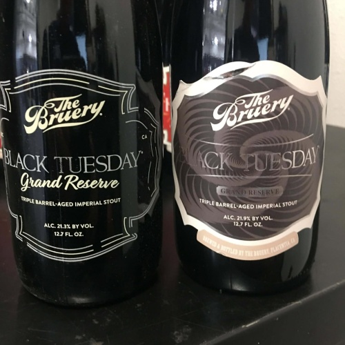 BRUERY BLACK TUESDAY GRAND RESERVE (2021) AND (2025)...1 OF EACH