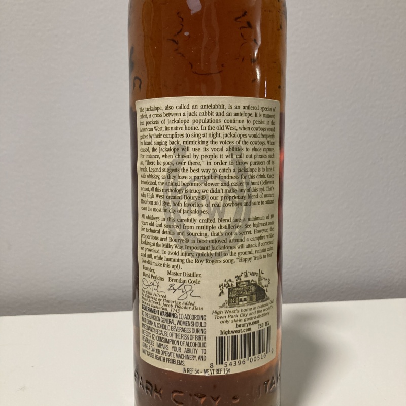 2018 High West Bourye