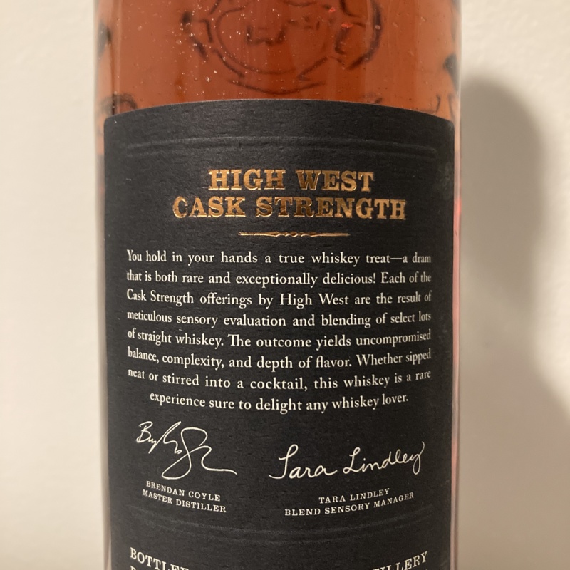 High West Cask Strength Bourbon
